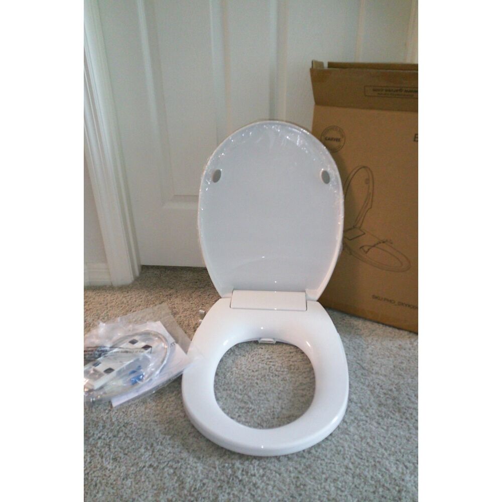 17” Round Non-Electric Bidet Toilet Seat Dual Nozzles Soft-Close White - Picture 8 of 10
